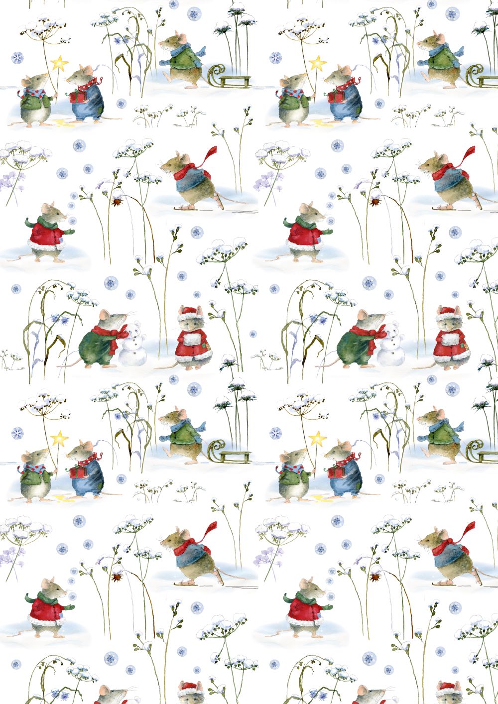 3523-737 Wintermäuse acufactum acufactum Baumwollstoff