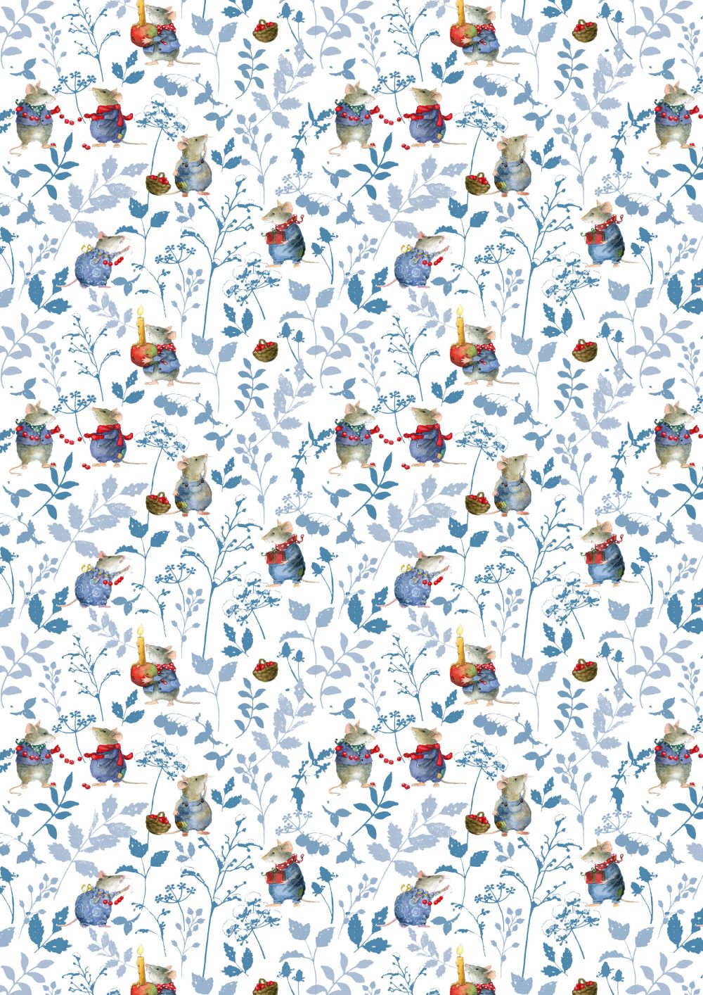 3523-739 Mäuse blau acufactum acufactum Baumwollstoff