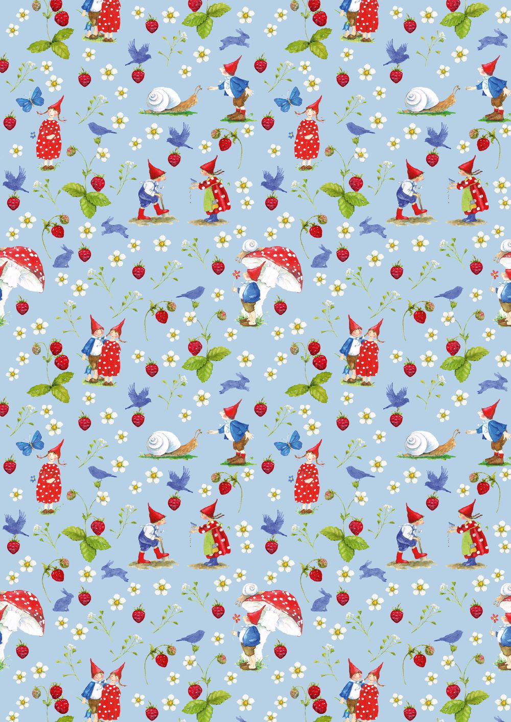 3523-7461 Erdbeersommer mit Pippa und Pelle acufactum acufactum Baumwollstoff