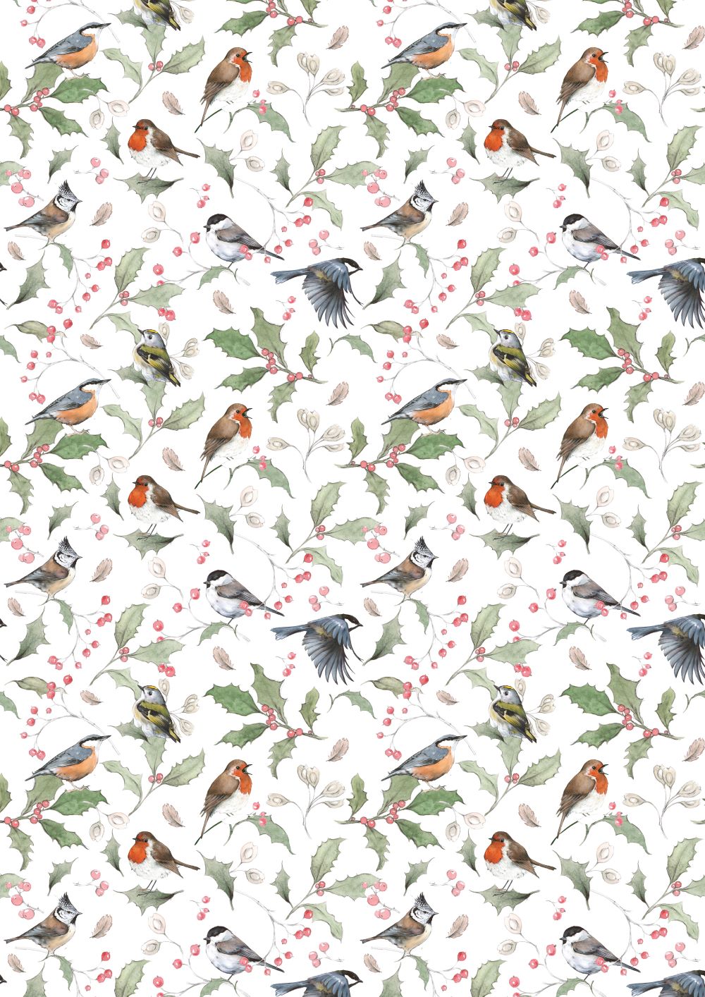 3523-857 Wintervögel acufactum acufactum Baumwollstoff