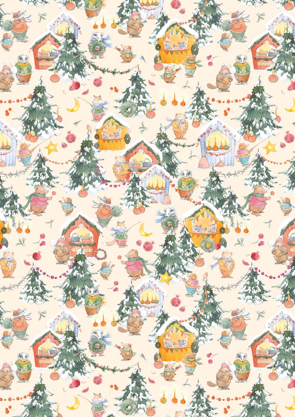 3523-891 Weihnachtsmarkt acufactum acufactum Baumwollstoff