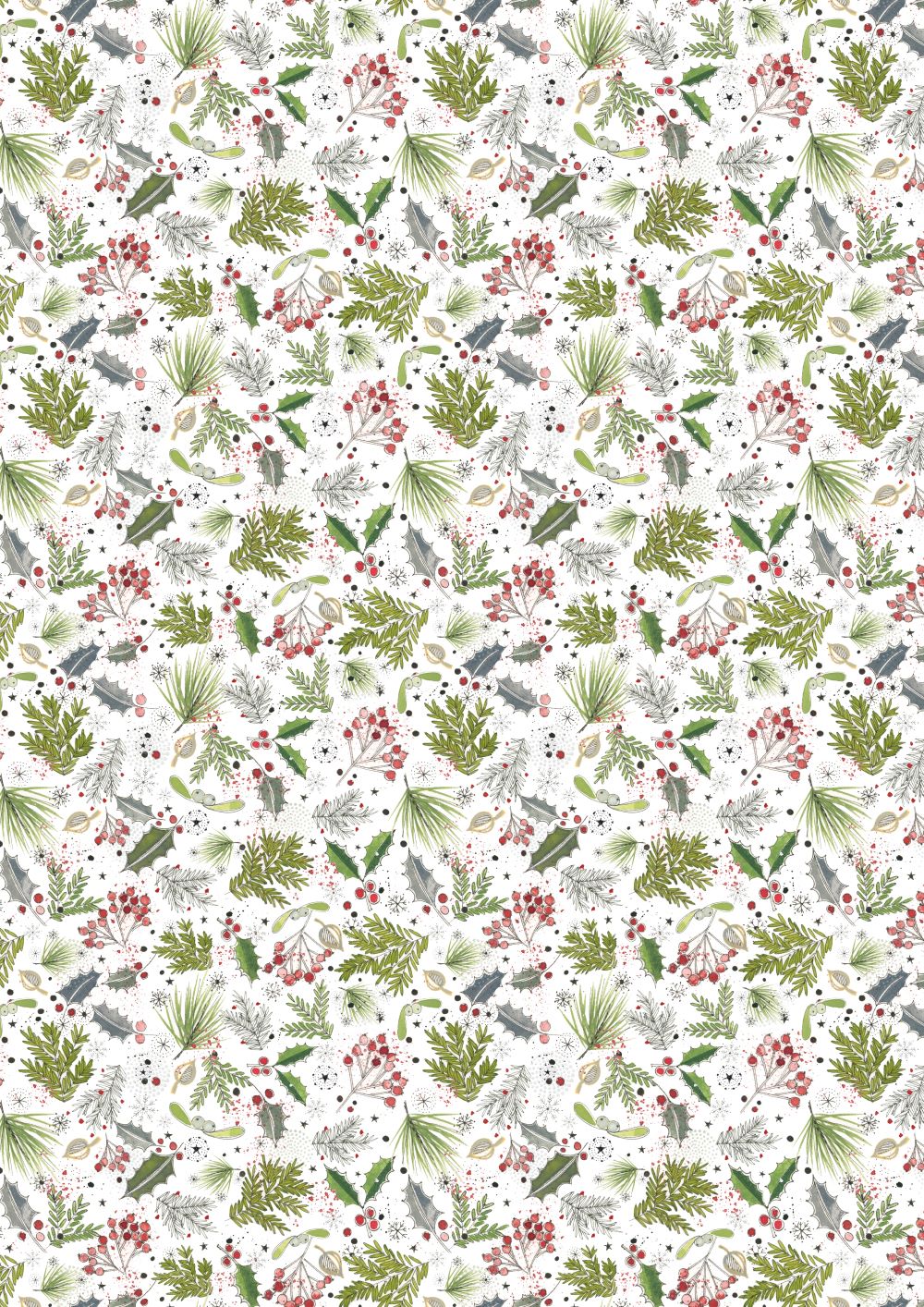 3523-911 Winterflora acufactum acufactum Baumwollstoff